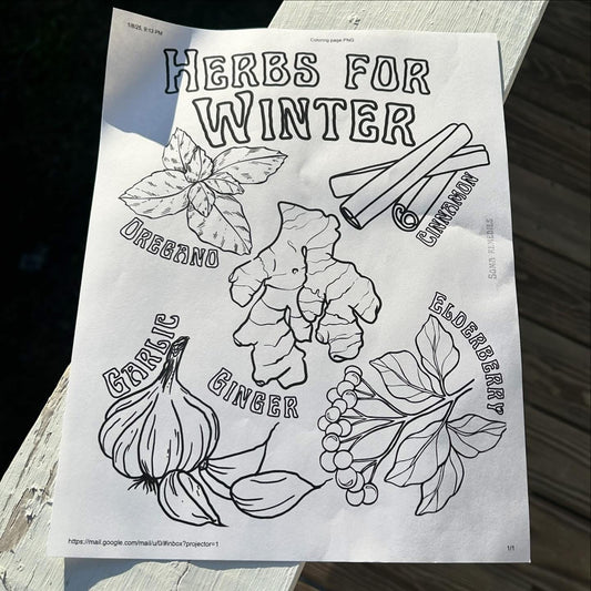 Winter Herbs Coloring Page