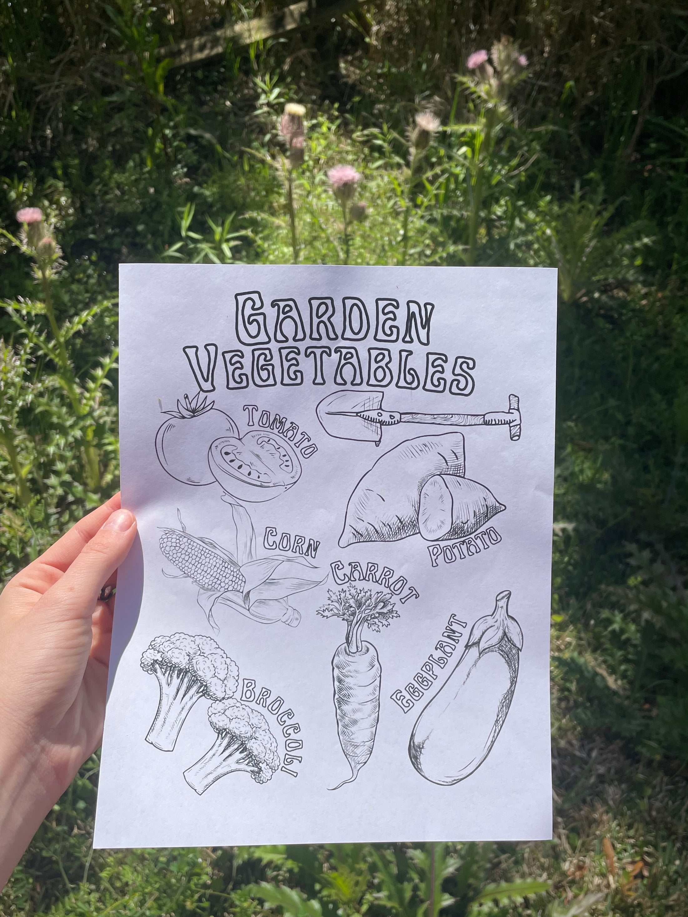 Garden Vegetables Coloring Page
